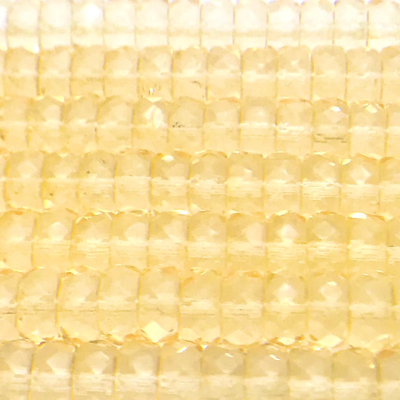 Faceted Rondelle Czech Glass Beads 4x8 mm Citrine