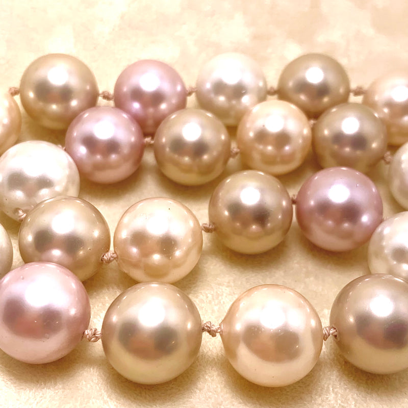 Mother of Pearl Mixed Pale Pink, Cream, White and Grey, 14mm