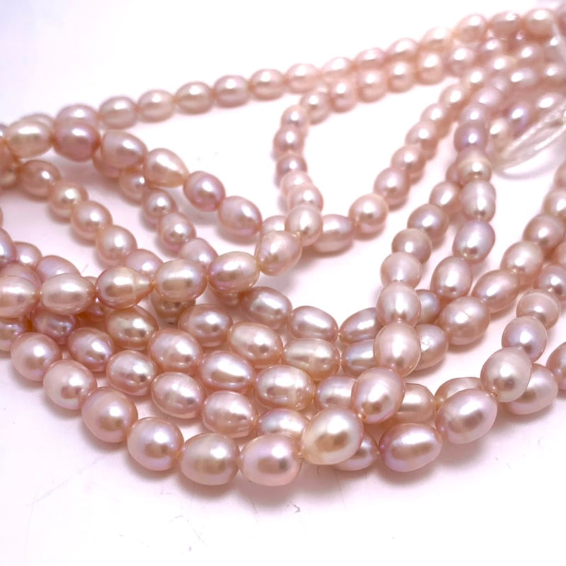 Pale Pink Rice Pearls, 7mm