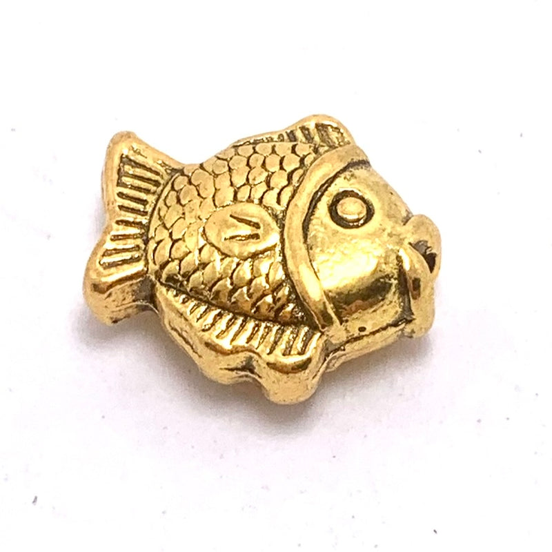 Gold Plated Fish Bead, 12x15