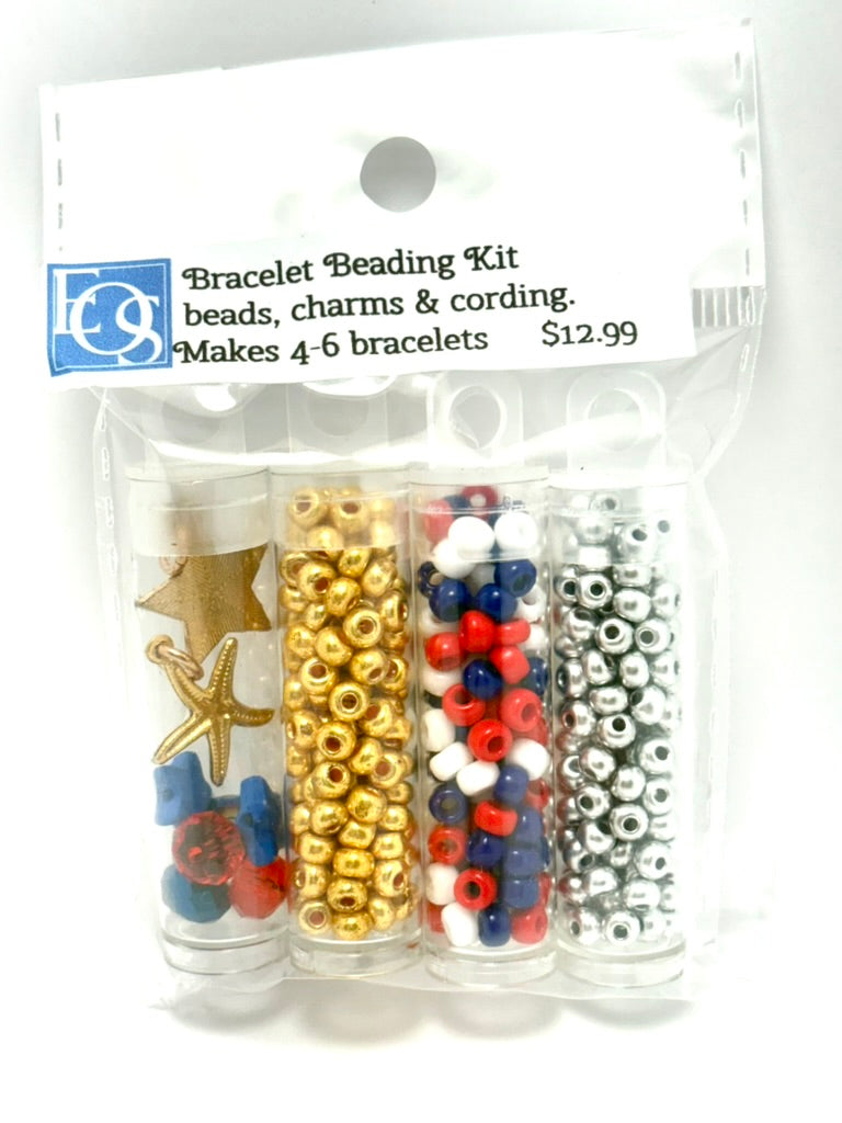 Beaded Bracelet Making Kit – DIY Jewelry Craft Kit for All Ages, Patriot Colors