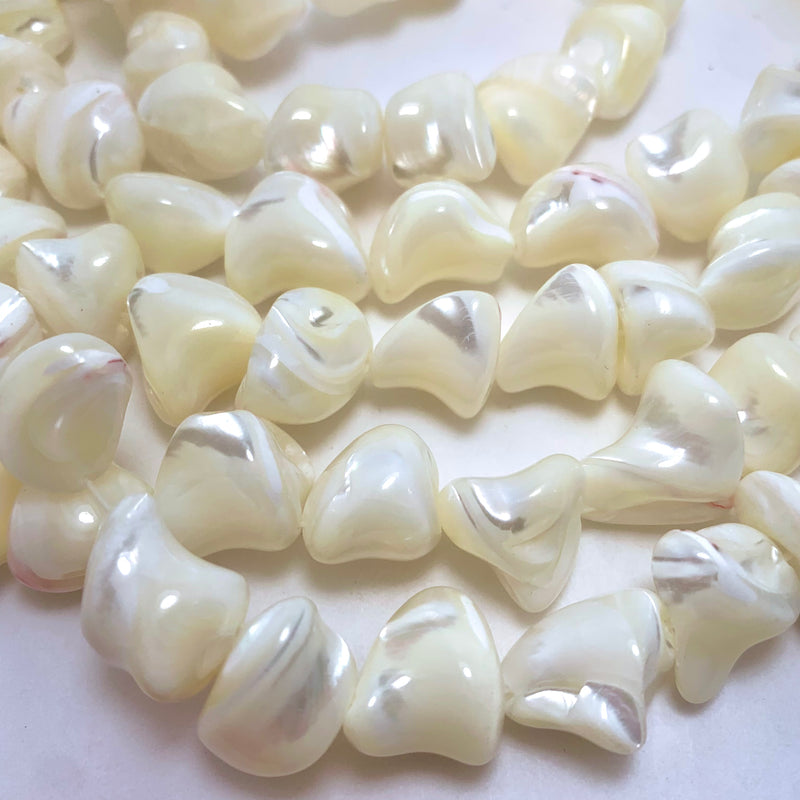 Mother of Pearl Beads, Twisted Nuggets, 10mm