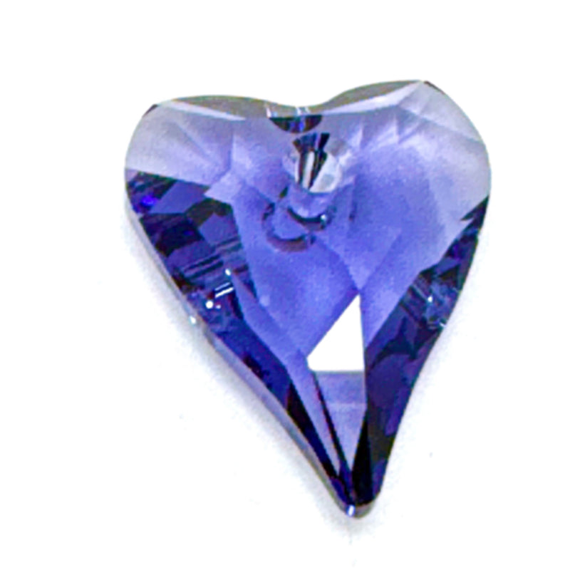 27mm Purple Swavorski Crystal Wild Heart Faceted Pendant