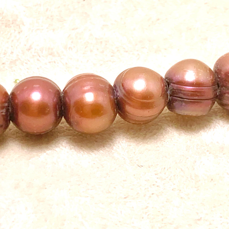 Large Hole Pearls Brown, 9-10mm