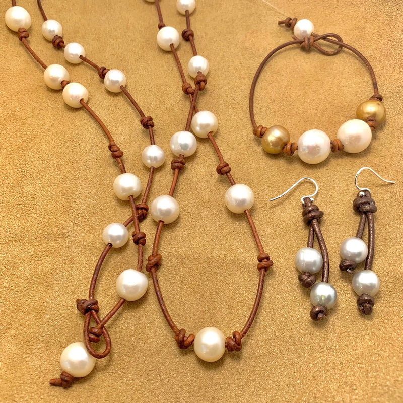 Knotted Pearl & Leather Jewelry, Sat 8/8 4-6pm