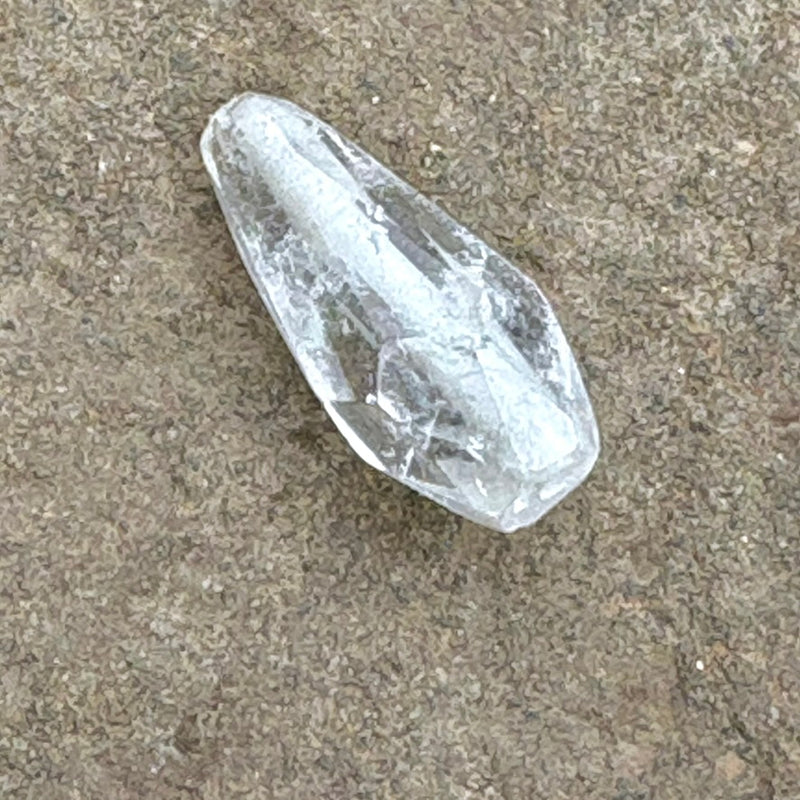 Crystal Quartz Faceted Drop Focal Bead – 34mm