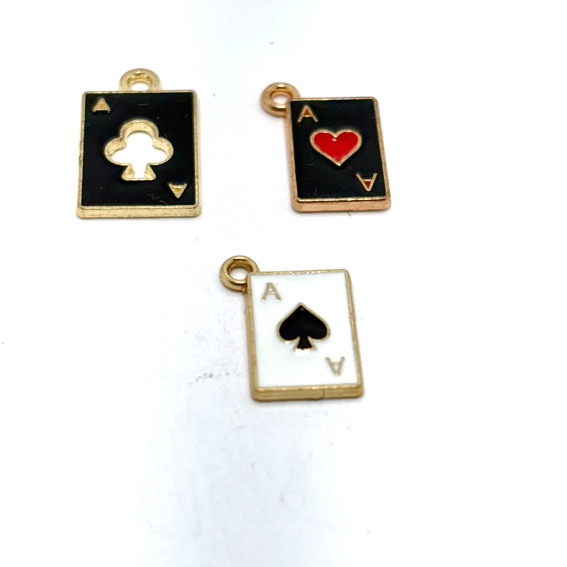 Ace Card Charms, 12mm, Sold Individually