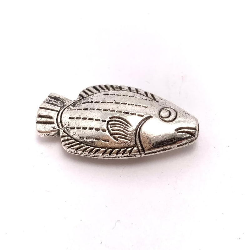 Silver Plated Fish Bead, 16x30mm