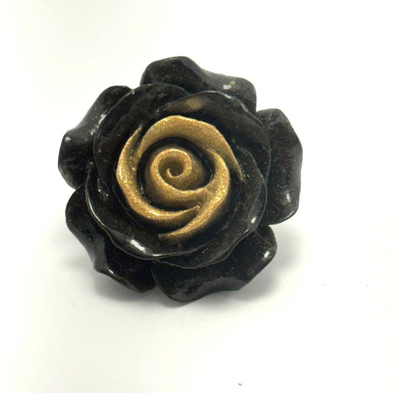 Black Rose Bead, 26mm