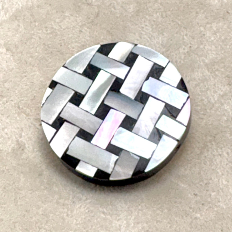 Abalone Inlay Coin Shell Beads, 25mm