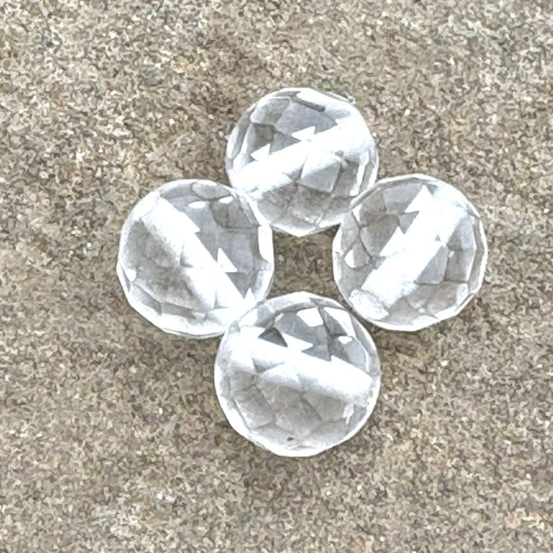 Clear Quartz, Multi-Faceted Rounds 14mm set of 4