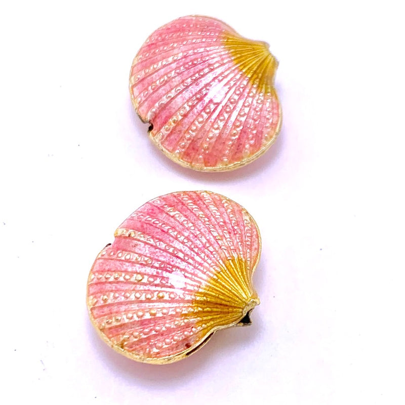 Cloisonne Shell Bead, Pink 20mm