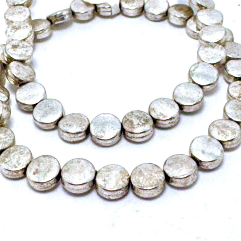 Silver Plated Coin Beads 5mm