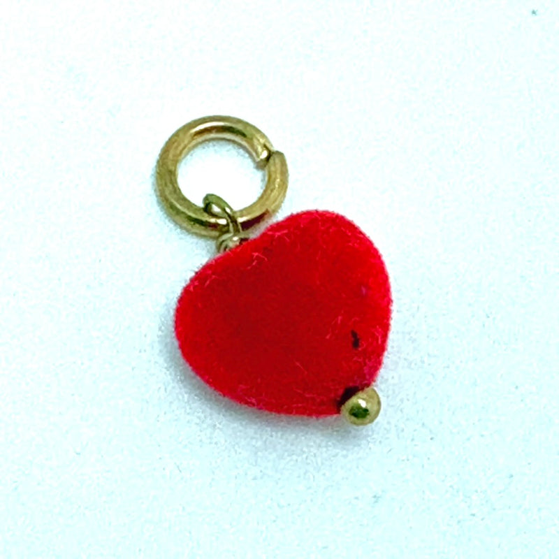 Small Puffed Fluffy Red Charm, 10mm