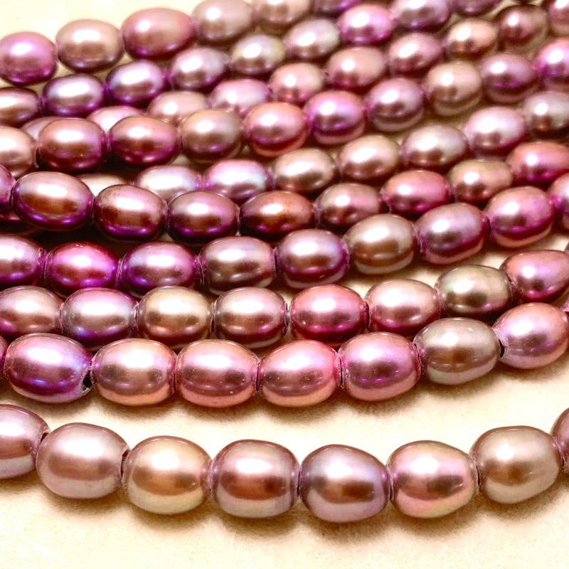 Large Hole Pearls Lilac Beige, 10mm