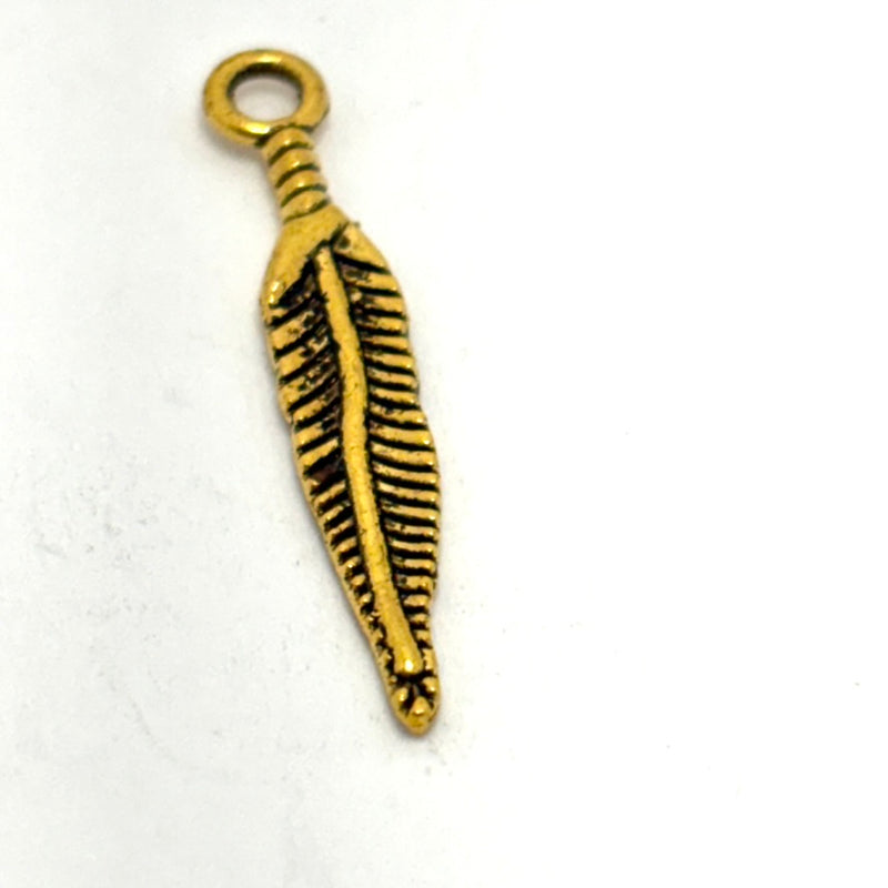 Feather Charm, Gold