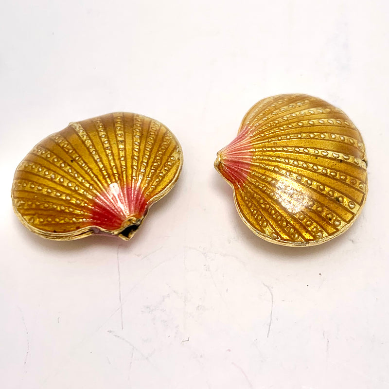 Cloisonne Shell Bead, Gold 20mm