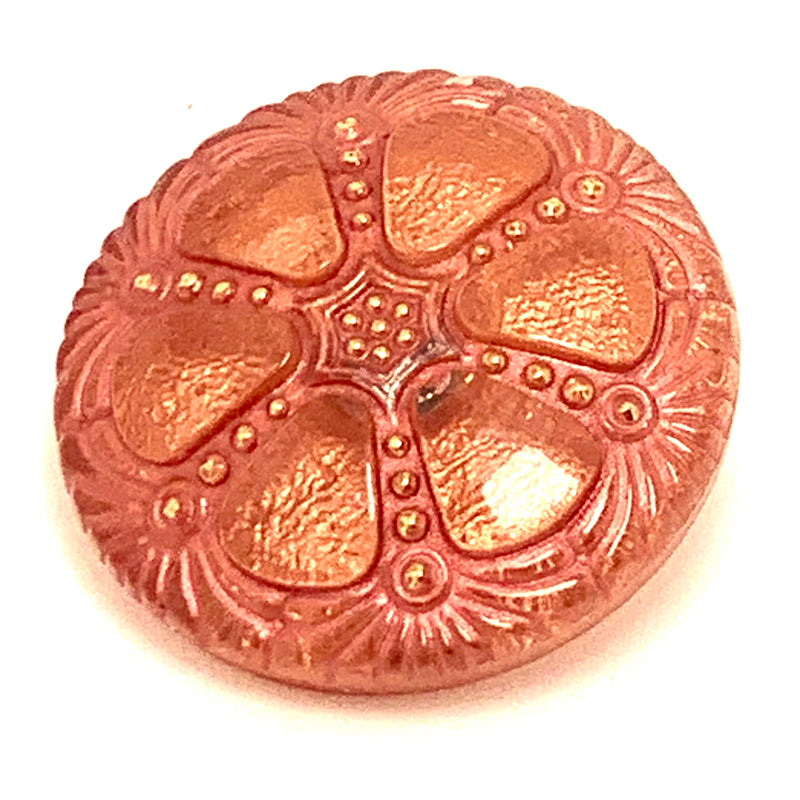 Wheel Czech Button 27mm Peach Copper