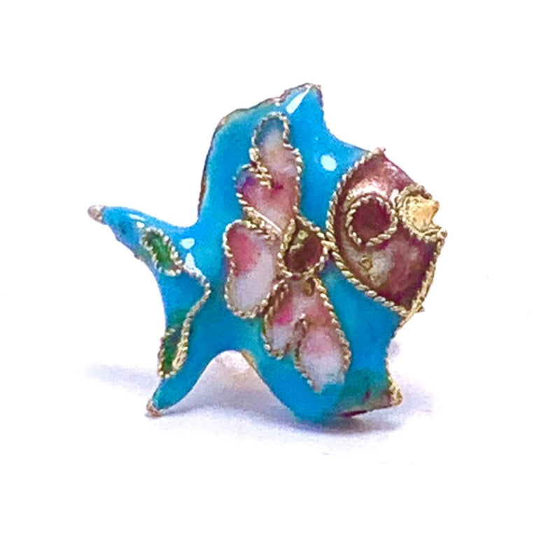 Cloisonne Fish Turquoise, Blue 18mm