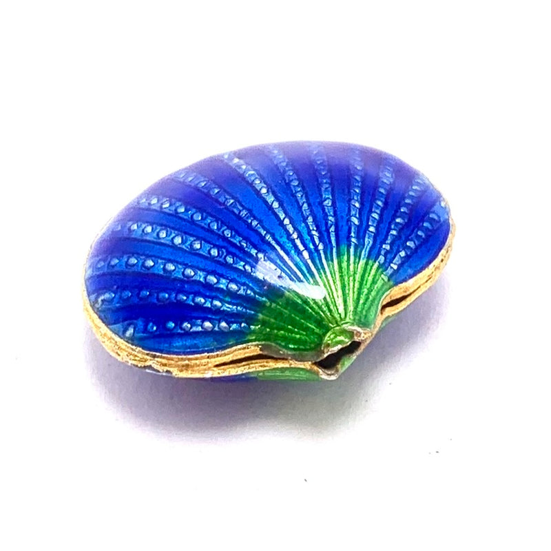 Cloisonne Shell Bead, Dark Blue 20mm