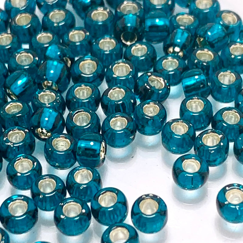 Teal Silver Lined,  6/0 TOHO Round, 8.5 grams