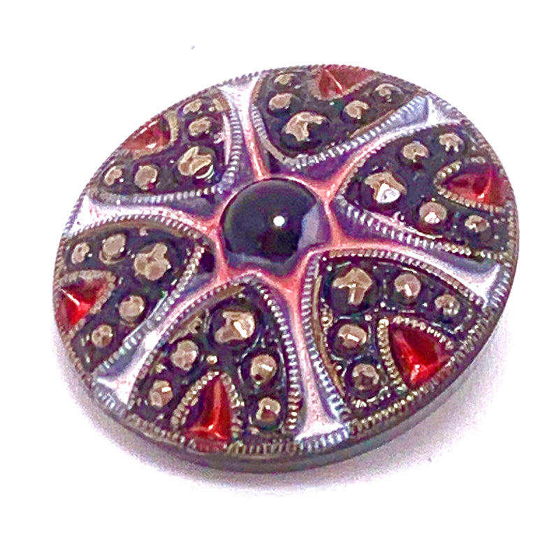 Wheel Czech Button 27mm Black & Red