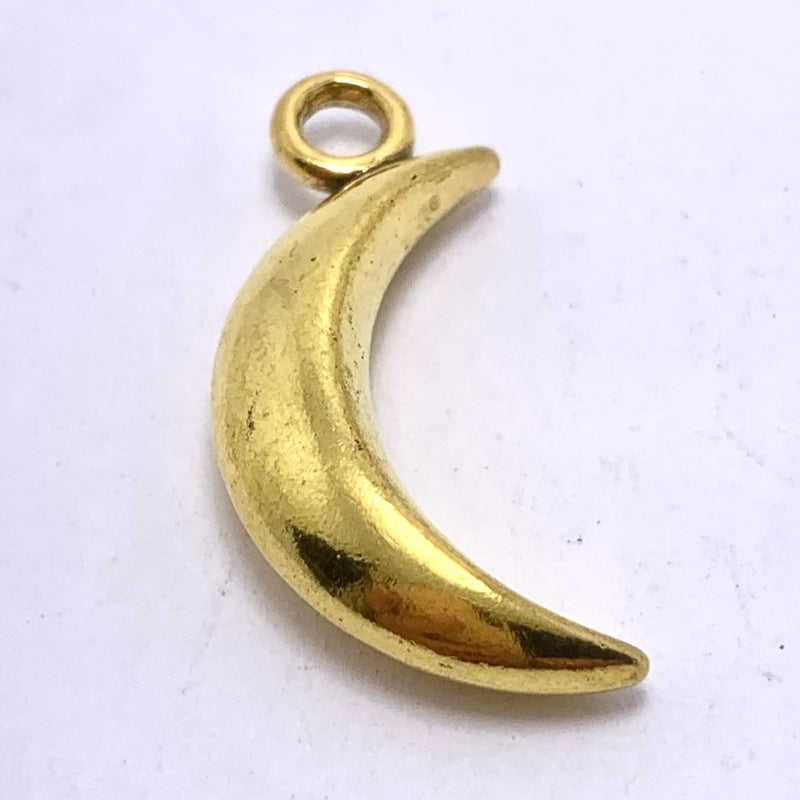Gold Plated Crescent Moon Charm,30x7mm