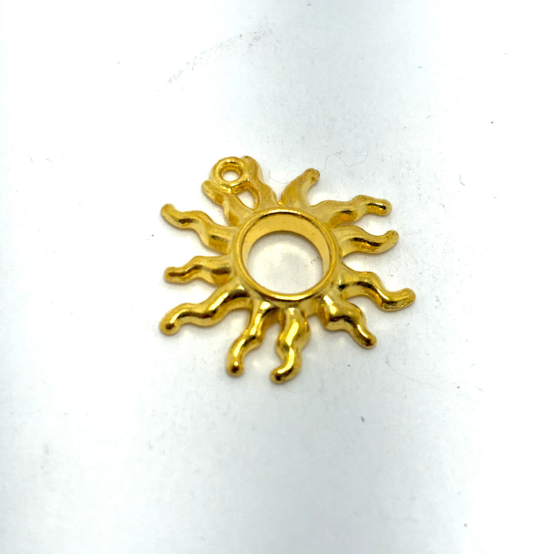 Gold Radiant Sun Charm, 21mm