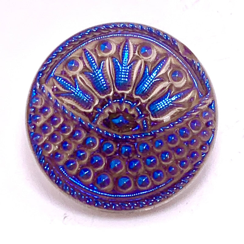 Rising Sun Czech Button 27mm Dark Blue Iris