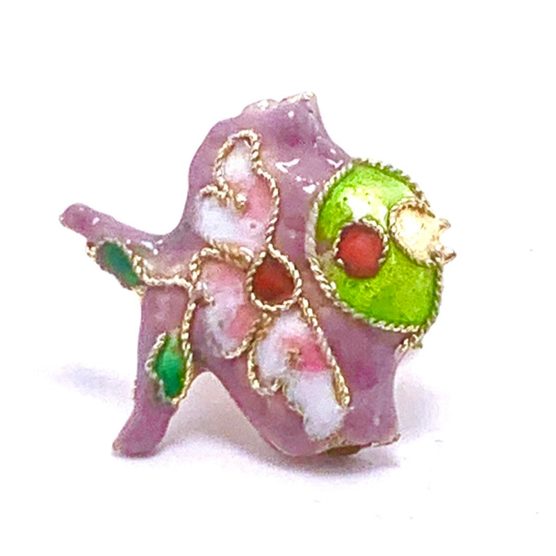 Cloisonne Fish Bead, Lilac 18mm