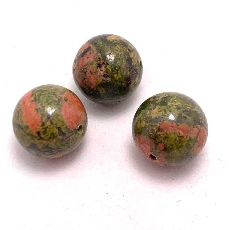 Unakite Round Gemstone Bead, 14mm