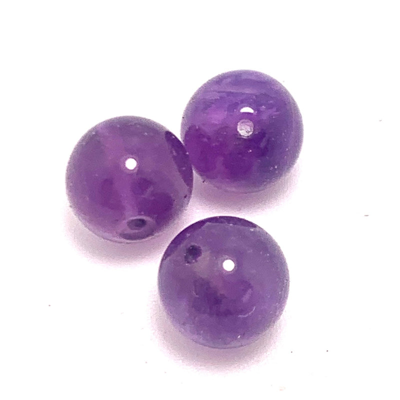 Amethyst Round Gemstone Bead, 6mm