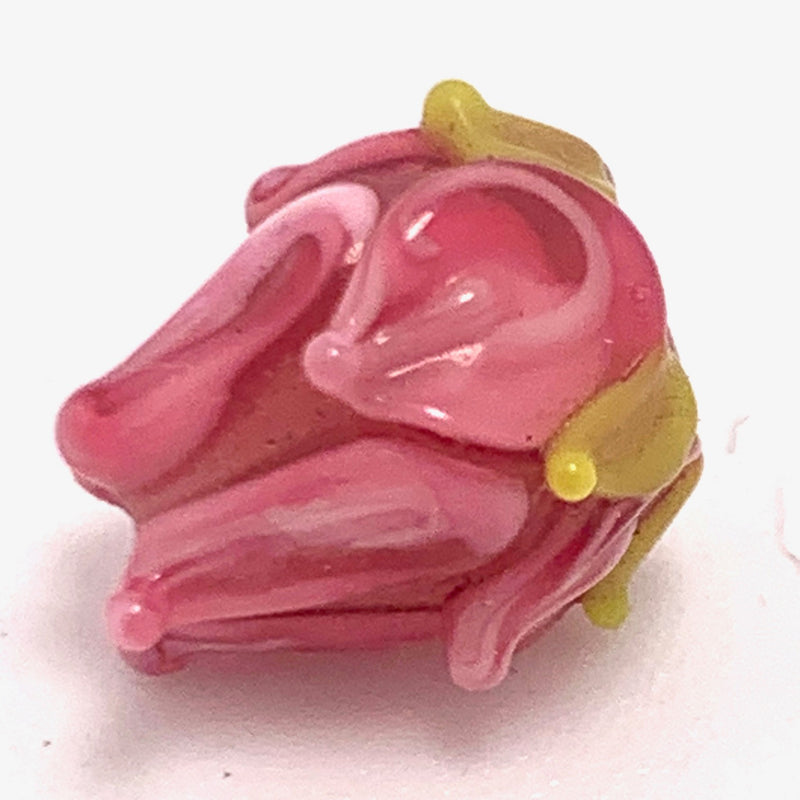 Pink Tulip Lampwork Glass Bead