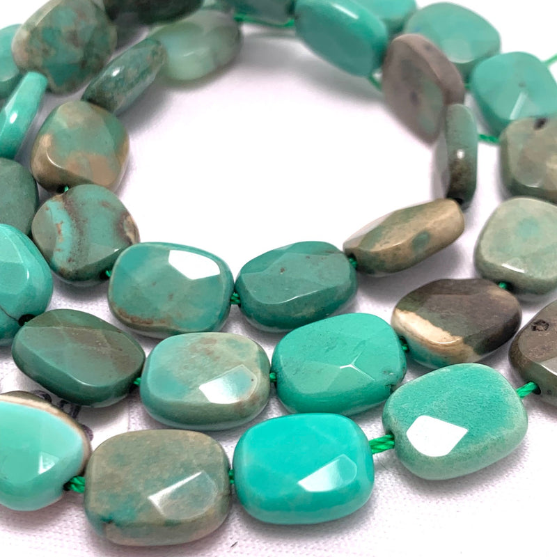 Chrysoprase Faceted Rectangle 8x10mm Gemstone Strand, $28