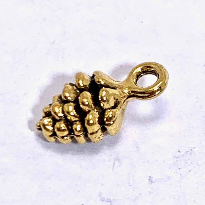 Gold Pinecone Charm