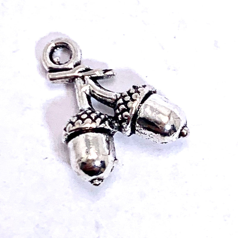 SIlver Acorn Charm