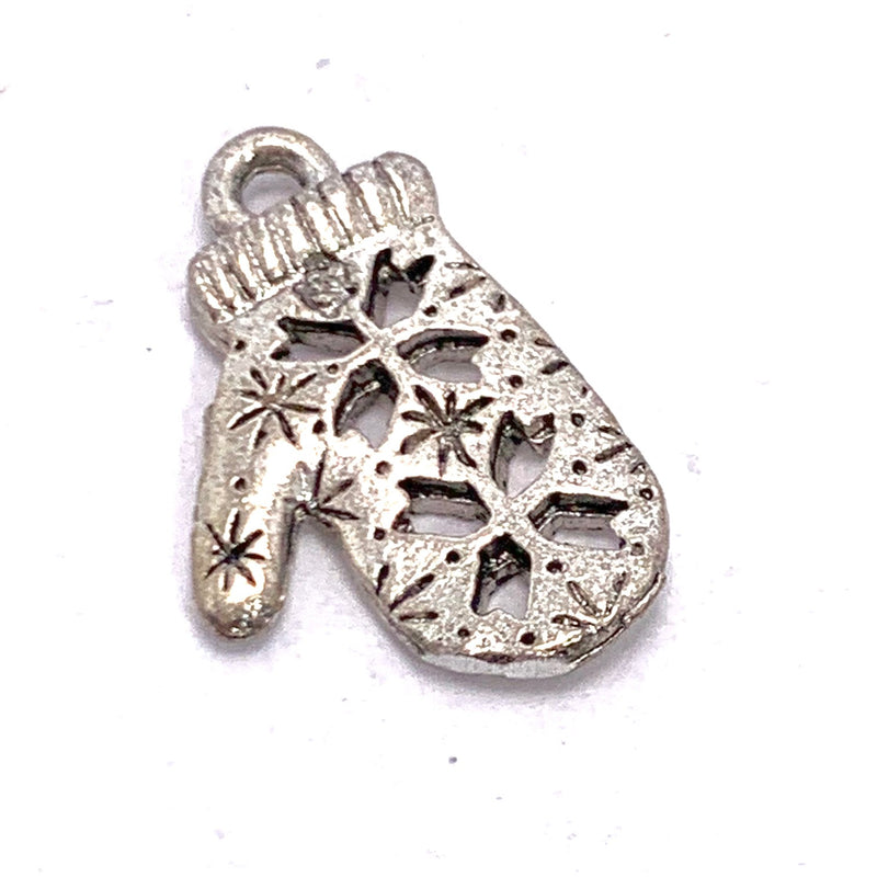 Silver Mitten Charm