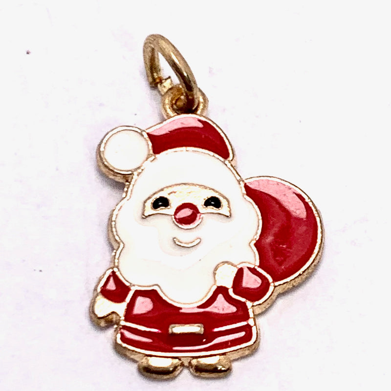 Santa Claus Christmas Enameled Charm