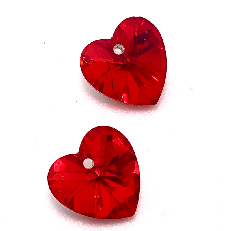 Crystal Faceted Hearts Bead Drop