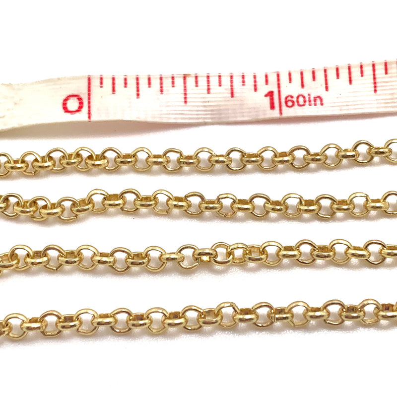 Gold Plated Rolo Chain, 3mm