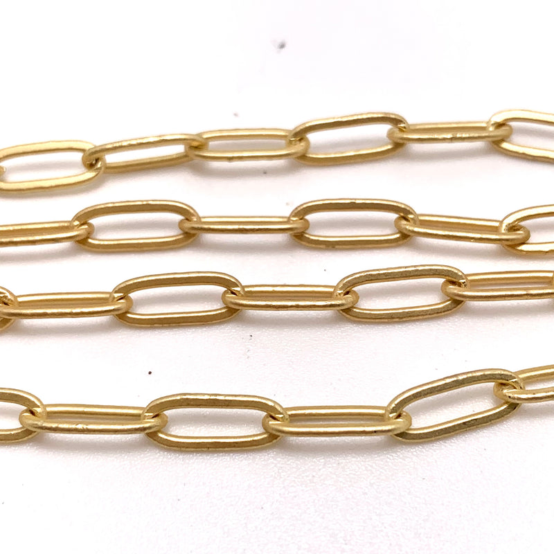 Matte Gold Plated Paperclip Chain