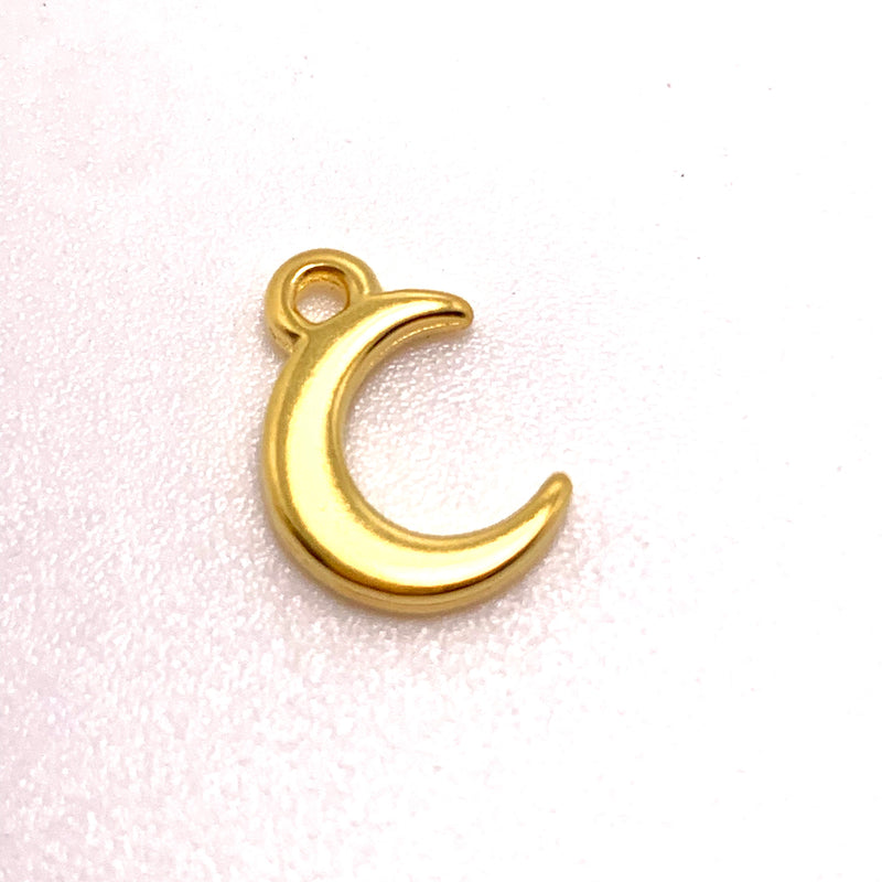 Mini Crescent Moon Charm, Gold