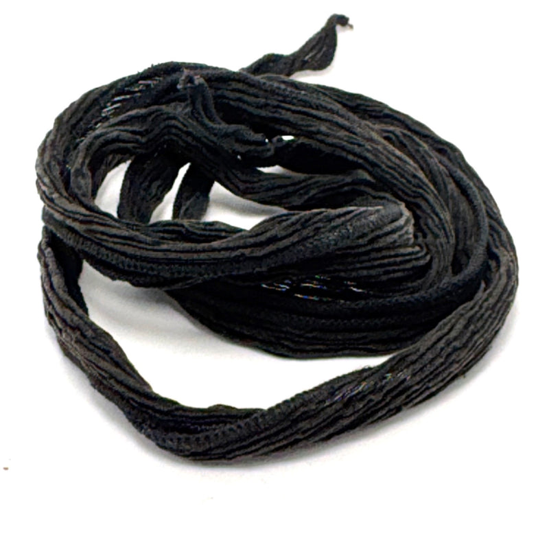 Hand Dyed Silk Fairy Ribbon, Black