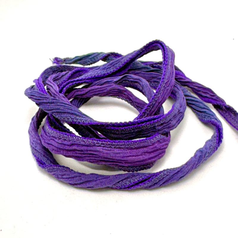 Hand Dyed Silk Fairy Ribbon, Purple