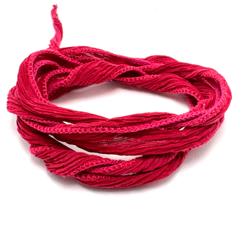 Hand Dyed Silk Fairy Ribbon, Antique Red Rose