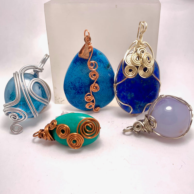 Funky Wire Wrapped Pendants  Sat 4/20/24