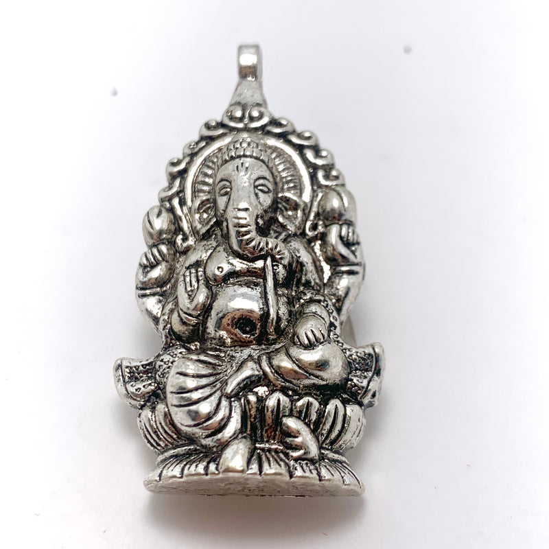 Ganesh Charm, Silver 60x30mm