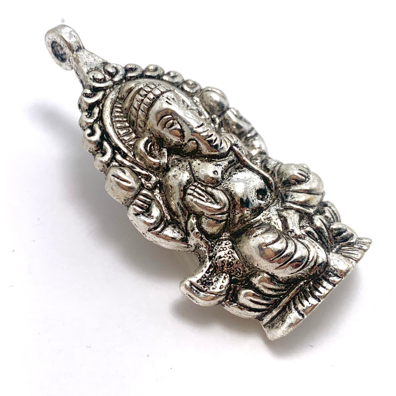 Ganesh Charm, Silver 60x30mm