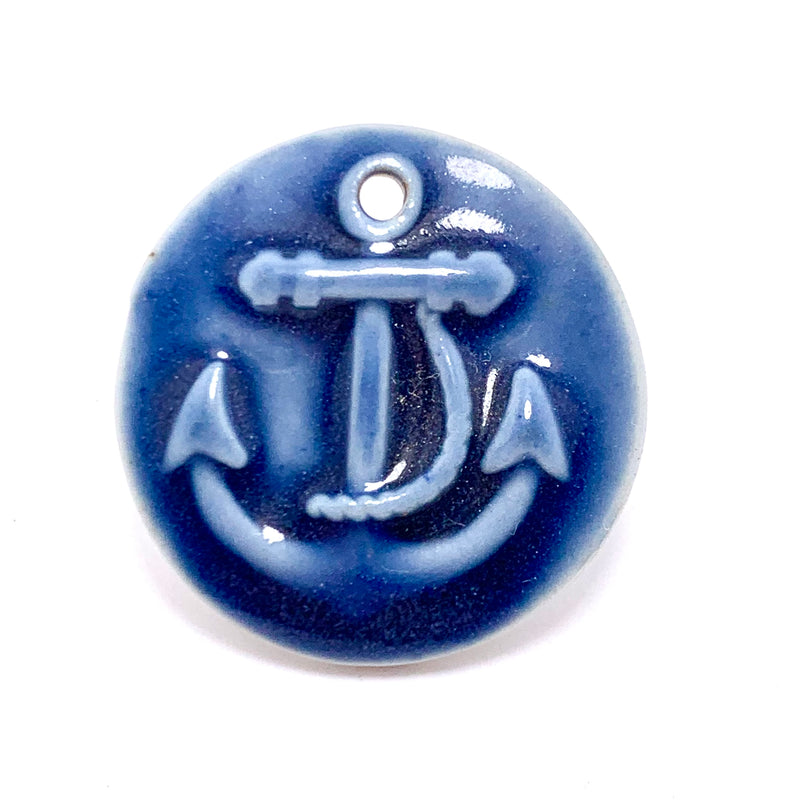 Anchor Porcelain Charm by Keith OConnor, Navy 26mm