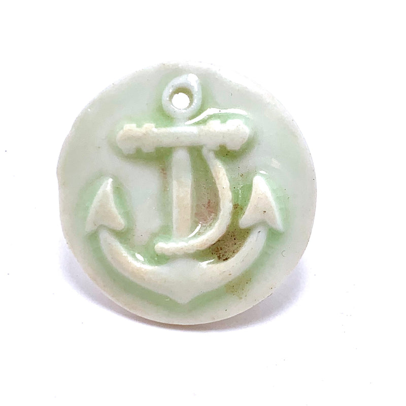 Anchor Porcelain Charm by Keith OConnor, Pale Green, 26mm